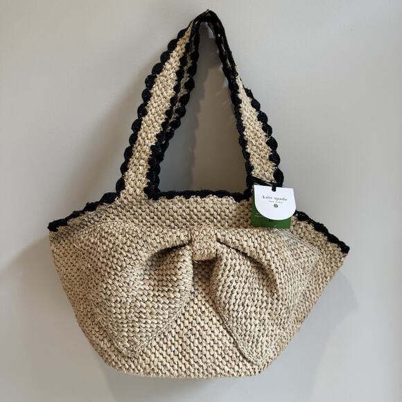 kate spade new york Handbags - Kate Spade Raffia Bow Tote Bag Target exclusive Natural Straw NWT Beach Travel